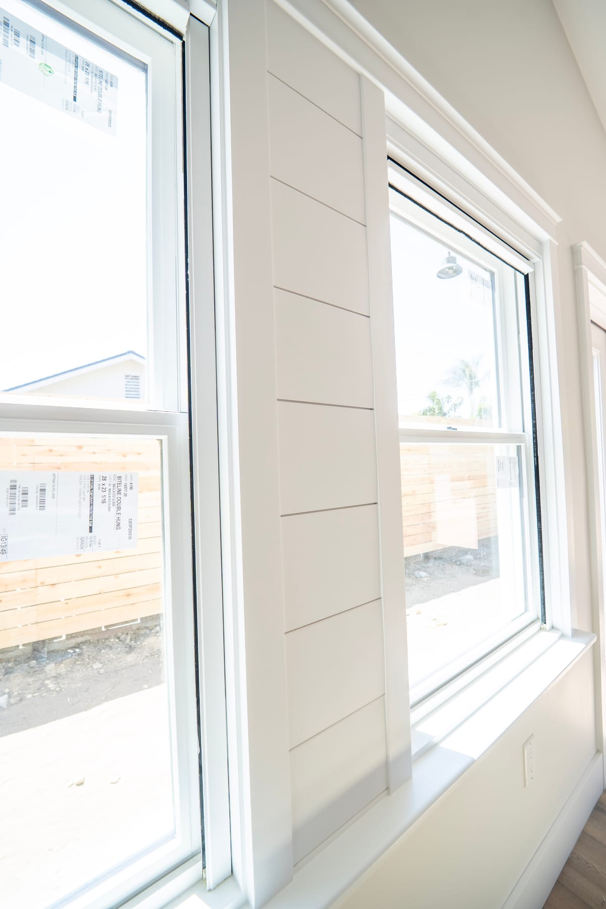 Light-filled interior with new windows