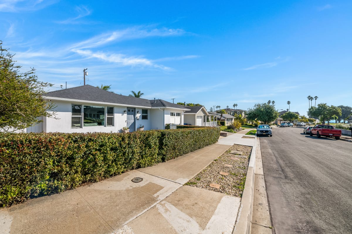 Coastal streetscape and renovated frontage